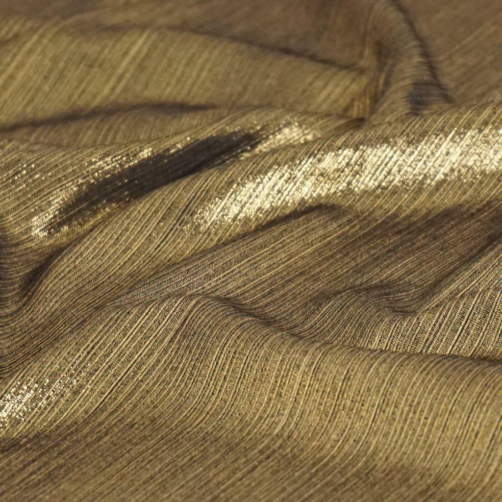 Plissee-Jersey metallic gold schwarz